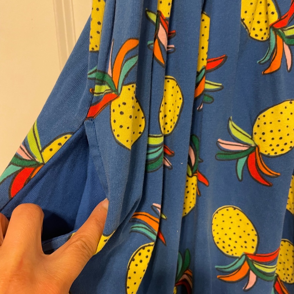 Hanna Andersson Sleeveless Pineapple Print Empire Waist Dress Size 8 - Picture 2 of 5
